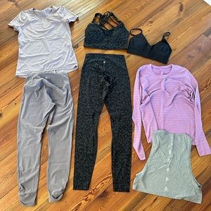 Bundle Lot of Lululemon tops and leggings, size 4 and 6